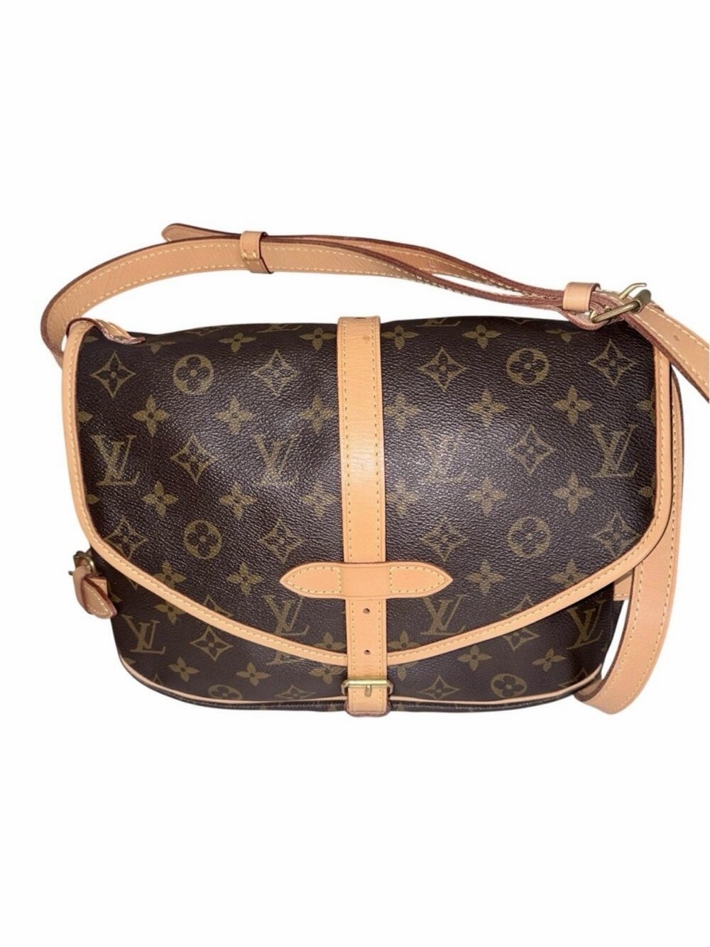 Louis Vuitton Saumur 30 Monogram Double Saddle Pouch Crossbody Bag w/ COA & DB